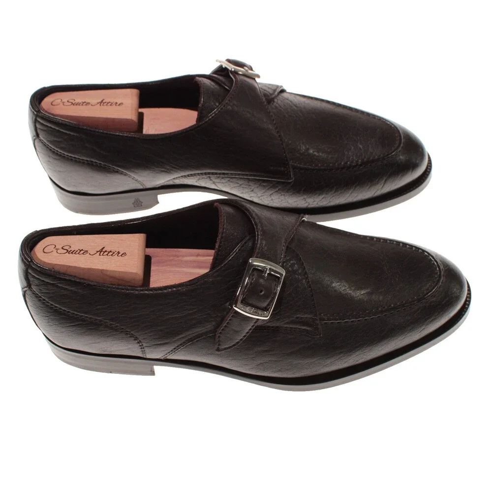 Di Bianco NWB Single Monk Strap Dress Shoes Size 40 (US 7) in Brown Leather